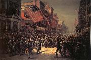 Thomas Nast The Departure of the Seventh Regiment to the War oil on canvas